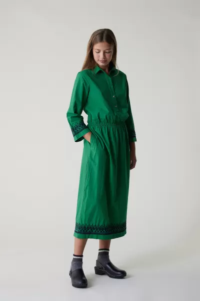 Leon & Harper Sortie Robes Robe Rigolo Plain Green Femme