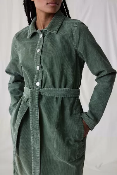 Femme Robes Leon & Harper Adaptation Green Robe Regna Plain
