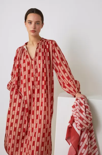 Robes Leon & Harper Flexibilité Robe Rizhom Liney Femme Red