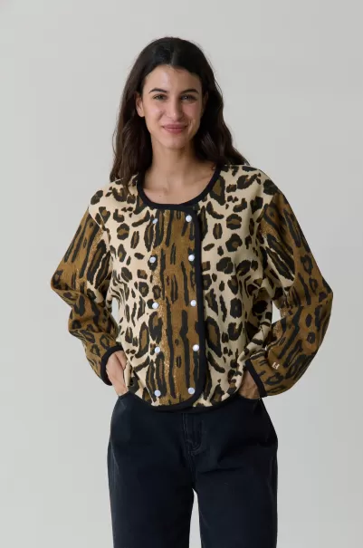 Cardigan Sonar Safari Sweatshirts Beige Leon & Harper Prix Exorbitant Femme