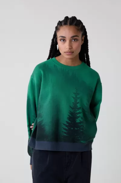 Femme Leon & Harper Sweat Sortie Forest Convivial Green Sweatshirts