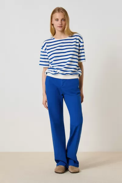 T-Shirt Tina Stripe Leon & Harper Sweatshirts Blue Femme Coupon