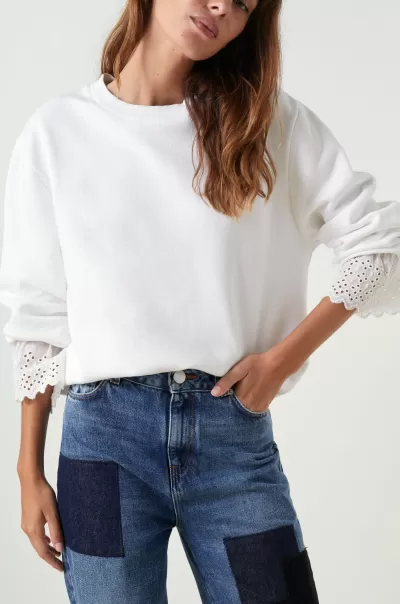 Femme Sweat Sweet Plain White Leon & Harper Diversifié Sweatshirts