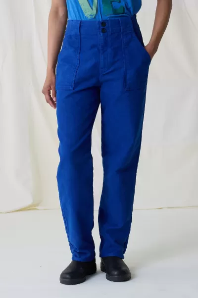 Pantalon Past Plain Pantalons & Jeans Leon & Harper Élégant Blue Femme