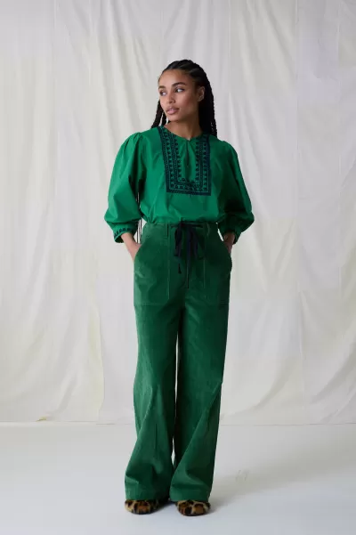 Pantalons & Jeans Femme Leon & Harper Qualité Supérieure Pantalon Philou Plain Green