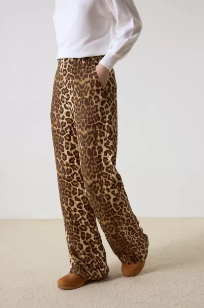 Pantalons & Jeans Femme Pantalon Pastel Cat Leon & Harper Prix Plancher Beige