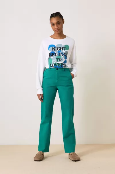 Leon & Harper Green Pantalons & Jeans Pantalon Phil Plainy Magique Femme