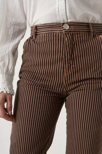 Pantalon Pely Stripes Camel Pantalons & Jeans Leon & Harper Femme Innovant