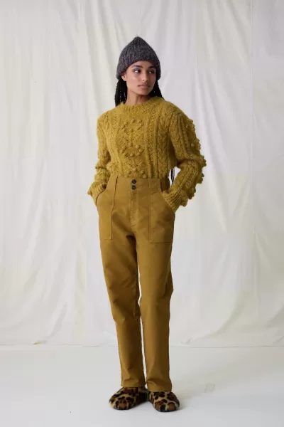 Femme Leon & Harper Innovation Mustard Pantalons & Jeans Pantalon Past Plain