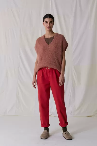 Leon & Harper Pantalon Prodige Pln Red Femme Adaptation Pantalons & Jeans