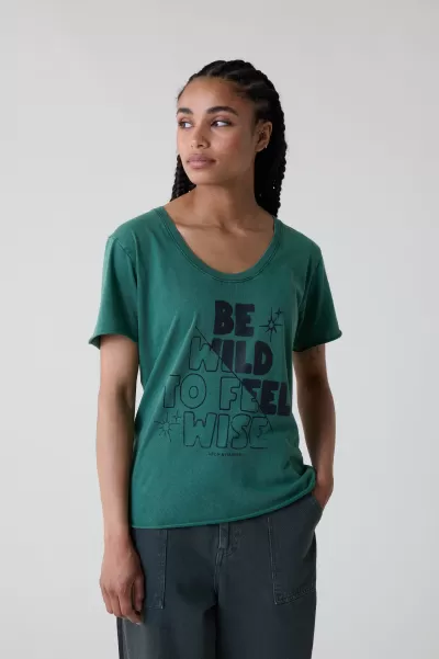 Femme Tshirt Tizia Wise Leon & Harper Green Prix Canon T-Shirts & Tops
