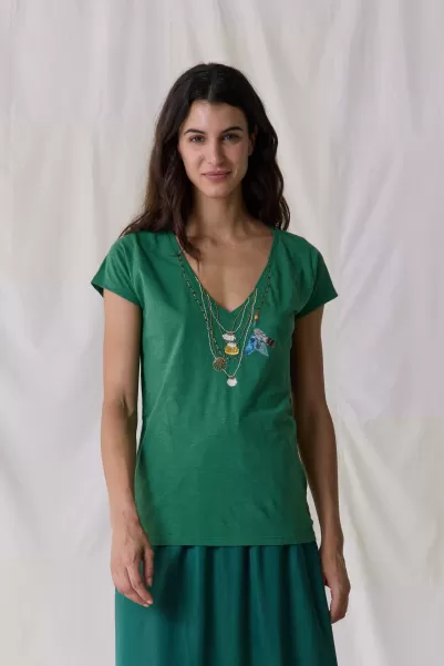 T-Shirts & Tops Femme Green Tshirt Tonton Caruso Luxueux Leon & Harper