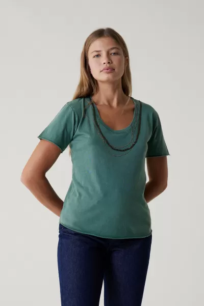 Qualité Constante Tshirt Tizia Bling Leon & Harper Green T-Shirts & Tops Femme