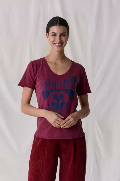Tshirt Tizia Heart Leon & Harper T-Shirts & Tops Femme Wine Standard