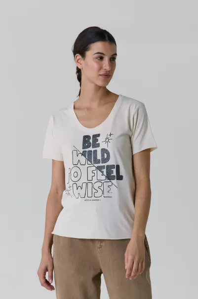 T-Shirts & Tops Tshirt Tizia Wise Off White Qualité Garantie Leon & Harper Femme