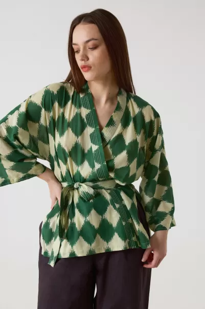 Green Leon & Harper Prix Final Chemises & Blouses Kimono Cimon Diam Femme