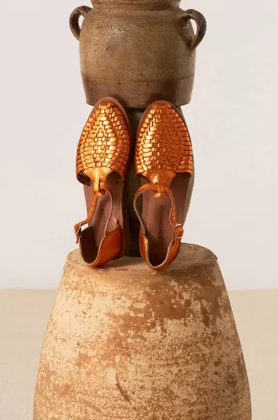 Chaussures Orange Femme Caractère Sandales Acapulco P23 Leon & Harper